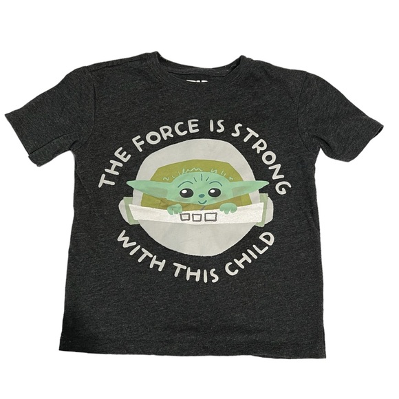 Star Wars The Mandalorian Tee Size 3/4 “The Force Is Strong With This Child” - Picture 1 of 1